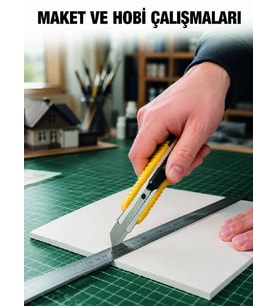 Northcity 5 Adet Metal Falçata Seti - Ergonomik Saplı Çelik Maket Bıçağı PVC Kesici