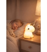 RGB Led Unicorn Gece Yatak Odası Lambası Renk Değiştiren Yumuşak Silikon Şarj Edilebilir (Çok Renkli)