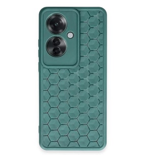 Newface Oppo Reno 11F Kılıf Petek Silikon Kapak - Koyu Yeşil