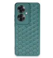 Newface Oppo Reno 11F Kılıf Petek Silikon Kapak - Koyu Yeşil