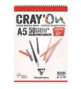 ESMO CD 966517 CLAIREFONTAINE CRY'ON A5 SPİRALLİ ÇOK AMAÇLI ÇİZİM BLOK 120gr 50yp