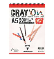 ESMO CD 966517 CLAIREFONTAINE CRY'ON A5 SPİRALLİ ÇOK AMAÇLI ÇİZİM BLOK 120gr 50yp