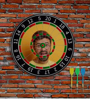 BK Gift Kişiye Özel Fotoğraflı Eğlenceli 40cm Dart Oyun Seti Model 1