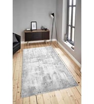 Dijital Baskılı Yıkanabilir Kaymaz Modern Renkli Salon Halısı Mutfak Halısı Yolluk ND-HY-941 (Gri)