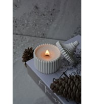 Tekli Kapaklı Amber Vanilya Kokulu Dekoratif Beton Soya Mumluk (Çok Renkli)