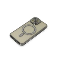 ERTAN iPhone 15 Kılıf Joke Simli Magneticsafe Kılıf - Gri