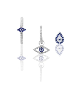 Gümüş rodyumlu zirkon taşlı eye kombin küpe SGTL11903RODAJ