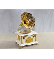 Gramafon Müzik Kutusu Beyaz