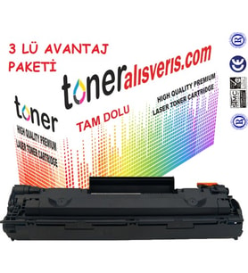 Paintter Hp Ce 285A 3Lü Paket Muadil Toner P1100, P1102W, M1132, M1212, M1217 (Siyah)