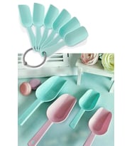 6'lı Plastik Baharat,Kahve,Tuz Ve Şeker Kaşığı Renkli Mini Kürek