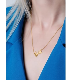 DKMN Gümüş Harry Potter Gözlük Sembolü Kolye 925 Ayar Unisex Gümüş Kolye (Gold)