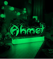 İSİM YAZILI LED LAMBA, KİŞİYE ÖZEL İSİM LAMBASI (Yeşil)