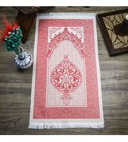 Hediyelik İpek Nur Tafta Seccade Kırmızı 68x110 cm - 300 gr