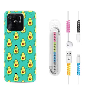 Xiaomi Redmi Note 7 8 9 Pro 10 2022 10 Pro 10S Kılıf Kablo Koruma Spiral Silikon Oynayan Avokadolar 1770