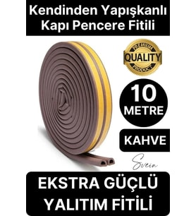 Premium Kapı Pencere Soğuk Toz Geçirmez İzolasyon Fitili Kendinden Yapışkanlı Isı Yalıtım 2x5=10 mt