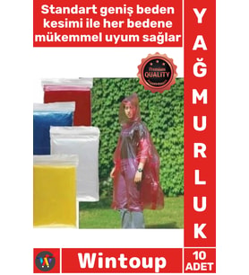 #Yağmurluk Su Geçirmez Şeffaf Standart Beden Kullan At Ekonomik Tek Kullanımlık Yağmurluk 10 Adet