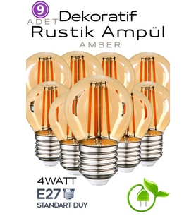 LED Dekoratif Retro 4w Rustik Ampül Amber Işık E27 Standart Duy 220v