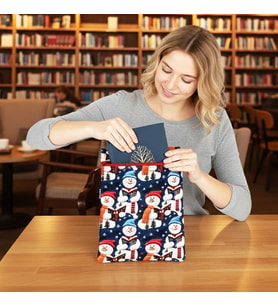 Woodycord El Yapımı Kitap Okuyan 3D Kardan Adam Kitap ve Tablet Kılıfı (21x27 cm)