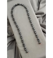 Hematit Doğal Taş Parlak Füme Dambıl Kesim 6x15mm Dizi [AA]