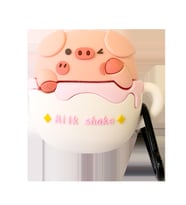 BİPOWER BİPOWER Airpods 1-2 Uyumlu Kılıf Milkshake Domuzcuk Pembe