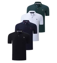 DÖRTLÜ SET T8561 DEWBERRY ERKEK T-SHIRT-SİYAH-BEYAZ-LACİVERT-HAKİ (Karışık)