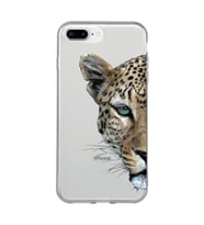 Iphone 7 Plus / 8 Plus Uyumlu Kaplan Desenli Şeffaf Telefon Kılıfı