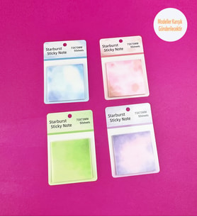 Yıldız Patlaması Tasarımlı Şeffaf Post-it