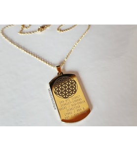 Başarı Sayıları İle Çelik Yaşam Çiçeği Sembolü Sayı Sekanslı Kolye (Gold)
