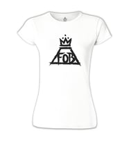 Fall Out Boy - Logo Beyaz Bayan Tshirt