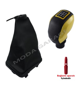Fiat Punto Sarı Spor Vites Topuzu Ve Çerçeveli Vites Körüğü M11029