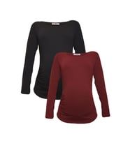 LuvmaBelly MYRA2301_2303 Hamile tshirt seti (Siyah-Kırmızı)