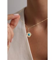 Heritage Mavi Firuze Pusula Charm Kolye Ucu