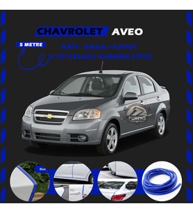 Chevrolet Aveo Oto Araç Kapı Koruma Fitili 5metre Parlak Mavi Renk