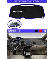 Honda Civic Fd6 2006-2010 Için Uygun Torpido Koruma Halısı Siyah Kenar Renk Mavi