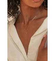 AZURİS SİLVER 925K GÜMÜŞ GURMET ZİNCİR U HARFİ HARFLİ KOLYE