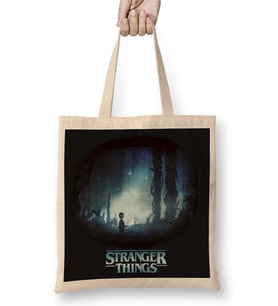 Stranger Things Black Bez Çanta Uzun Saplı
