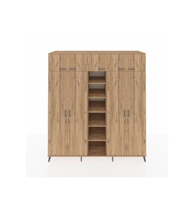 Kronos Dolap 18 Raflı 9 Kapaklı 220x59x243 Çam-Çam/Çam