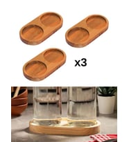 Çok Fonksiyonlu Ahşap Yağlık Altı / Sunumluk / Çerezlik 2 Bölmeli 3 Adet