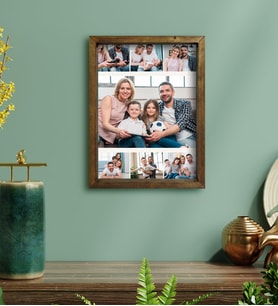 BK Gift Kişiye Özel 7 Fotoğraflı Doğal Masif Ahşap Çerçeveli Tablo-1