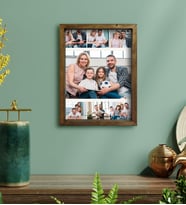 BK Gift Kişiye Özel 7 Fotoğraflı Doğal Masif Ahşap Çerçeveli Tablo-1