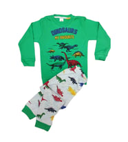 My Dınosaurs Yeşil Uzun Kol Çocuk Pijama Takım