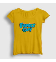 Presmono Kadın Sarı Logo Family Guy T-Shirt 300409tt (Sarı)
