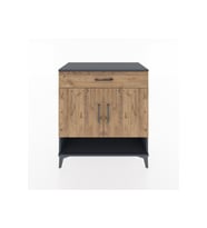 Hyperion Şifonyer Tek Raflı Tek Çekmeceli 2 Kapaklı 88x44x96 Antrasit-Çam