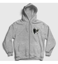 Presmono Unisex Gri Walk Film Leon Fermuarlı Kapüşonlu Sweatshirt 247642tt