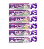 Orta ve Büyük Boy Büzgülü Kokulu 18 Paket Çöp Torbası Seti