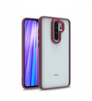 Xiaomi Redmi Note 8 Pro Kılıf Case, Kamera Lens Korumalı Elektroplatin Kaplama Sert PC Koruyucu Colourful Platinum Serisi (Kırmızı)