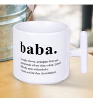 Baba Kelime Anlamı Baskılı T Kupa Bardak-1