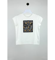 8-16 Yaş Kız Çocuk Baskılı Tshirt Beyaz