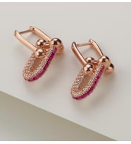 TİFFANY TAŞLI ROSE 925 AYAR GÜMÜŞ KÜPE