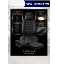 opel vectra b 1998 Koltuk ve Kılıf uyumlu Minder Yastık Lüks Siyah 2 Minder 2 Yastık